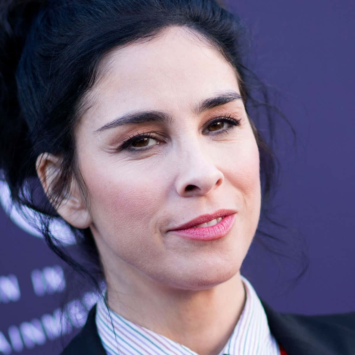 Charming Sarah Silverman Smiling At An Event Background