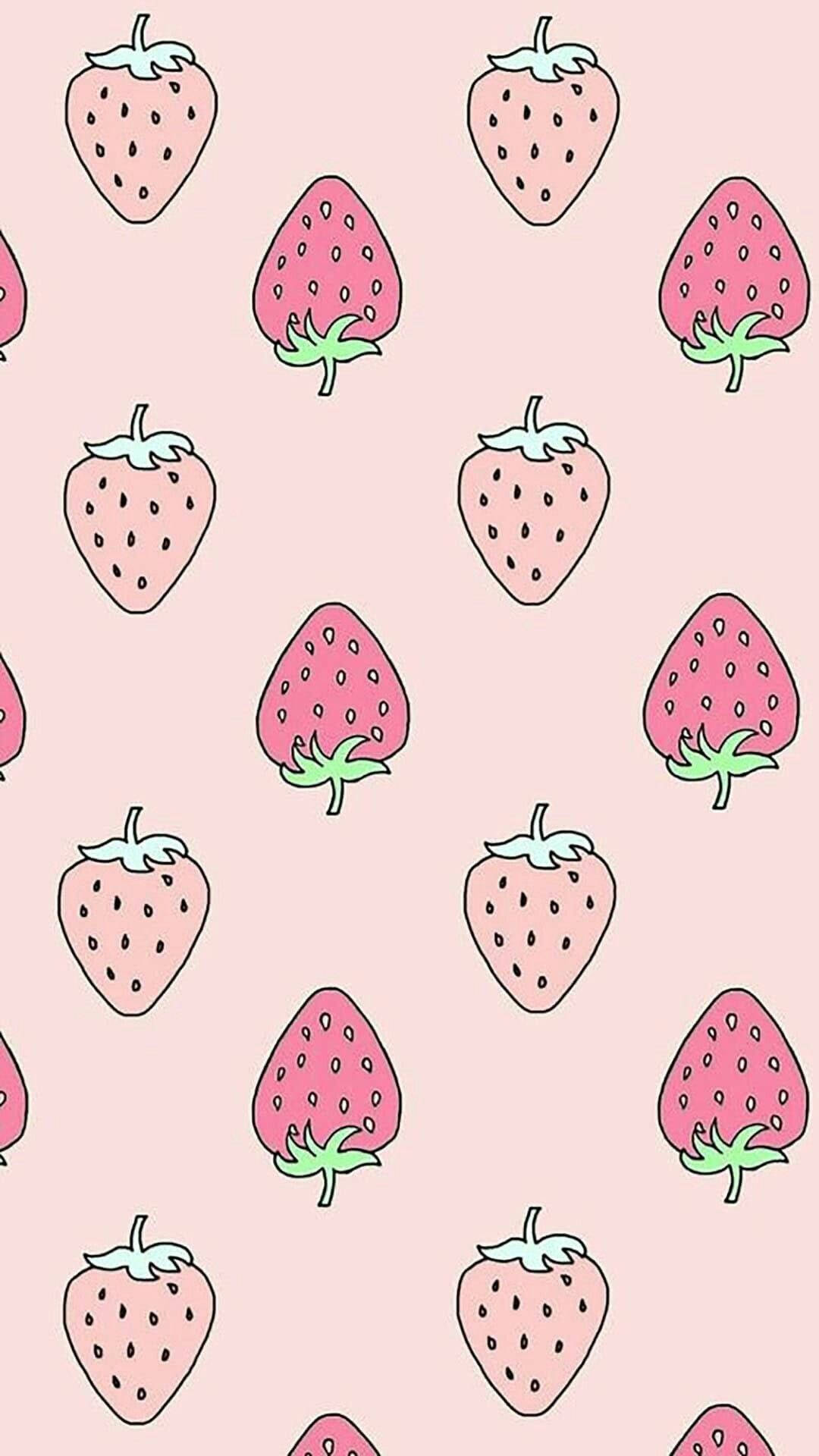 Charming Strawberry Aesthetic Iphone Screen Background