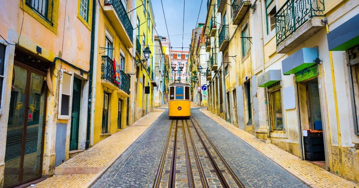 Charming Street Lisbon Background