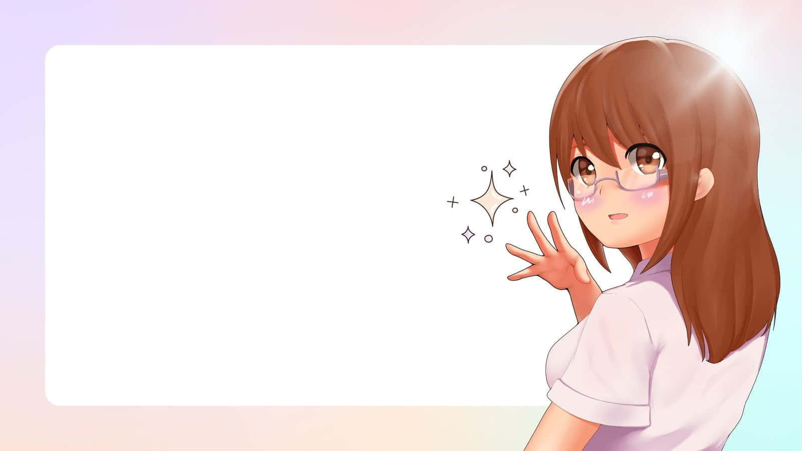 Charmingly Animated Anime Girl On Pc Background