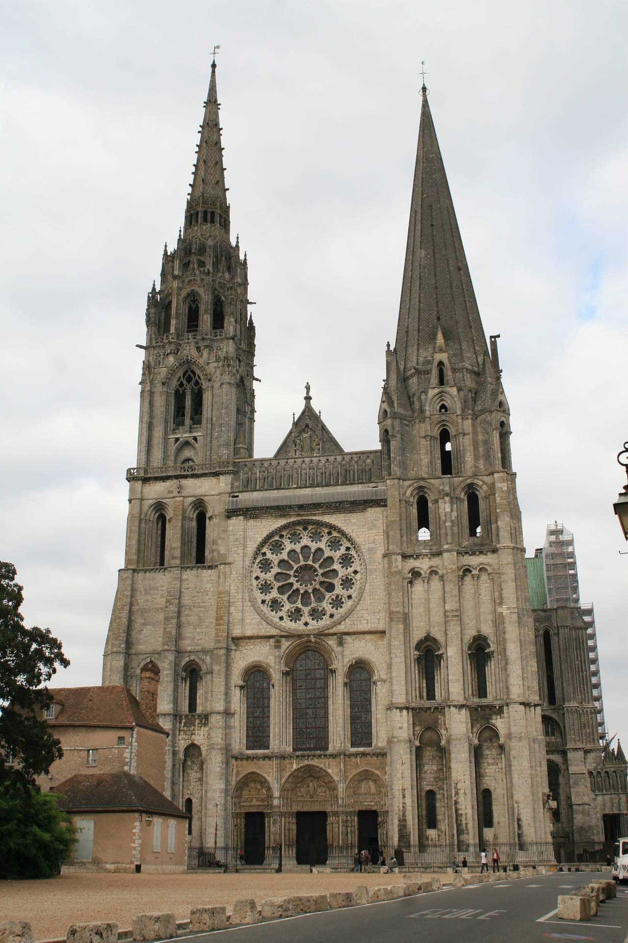 Chartres Cathedral On A Sunny Day Background