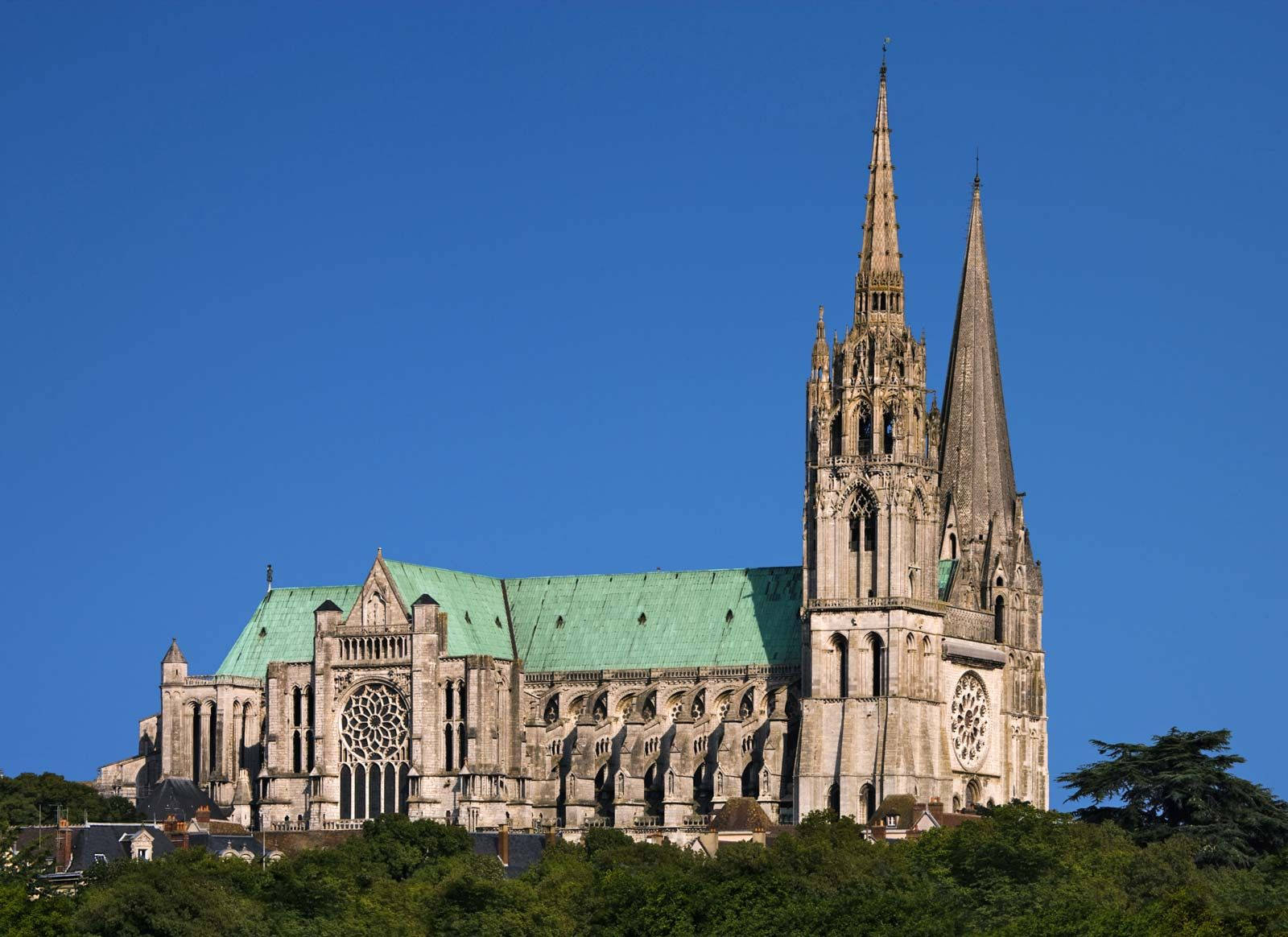 Chartres Cathedral Stands Out Background