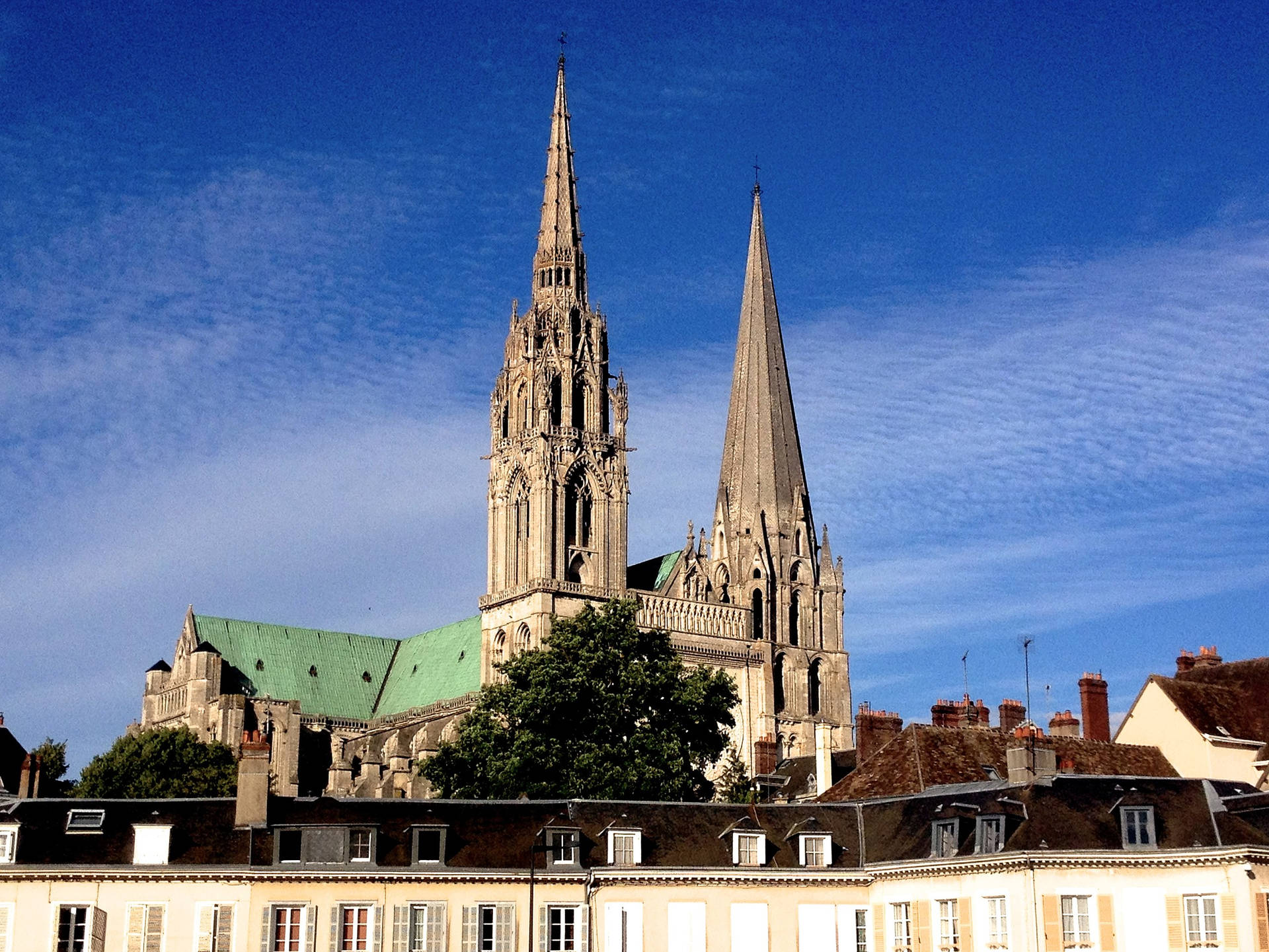 Chartres Cathedral Stands Strong Background