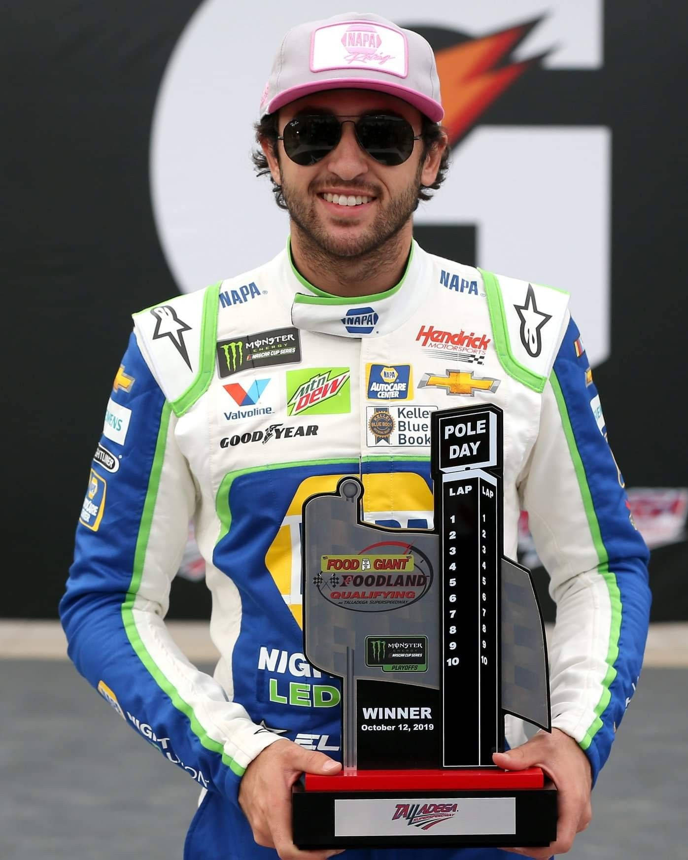 Chase Elliot Holding Trophy