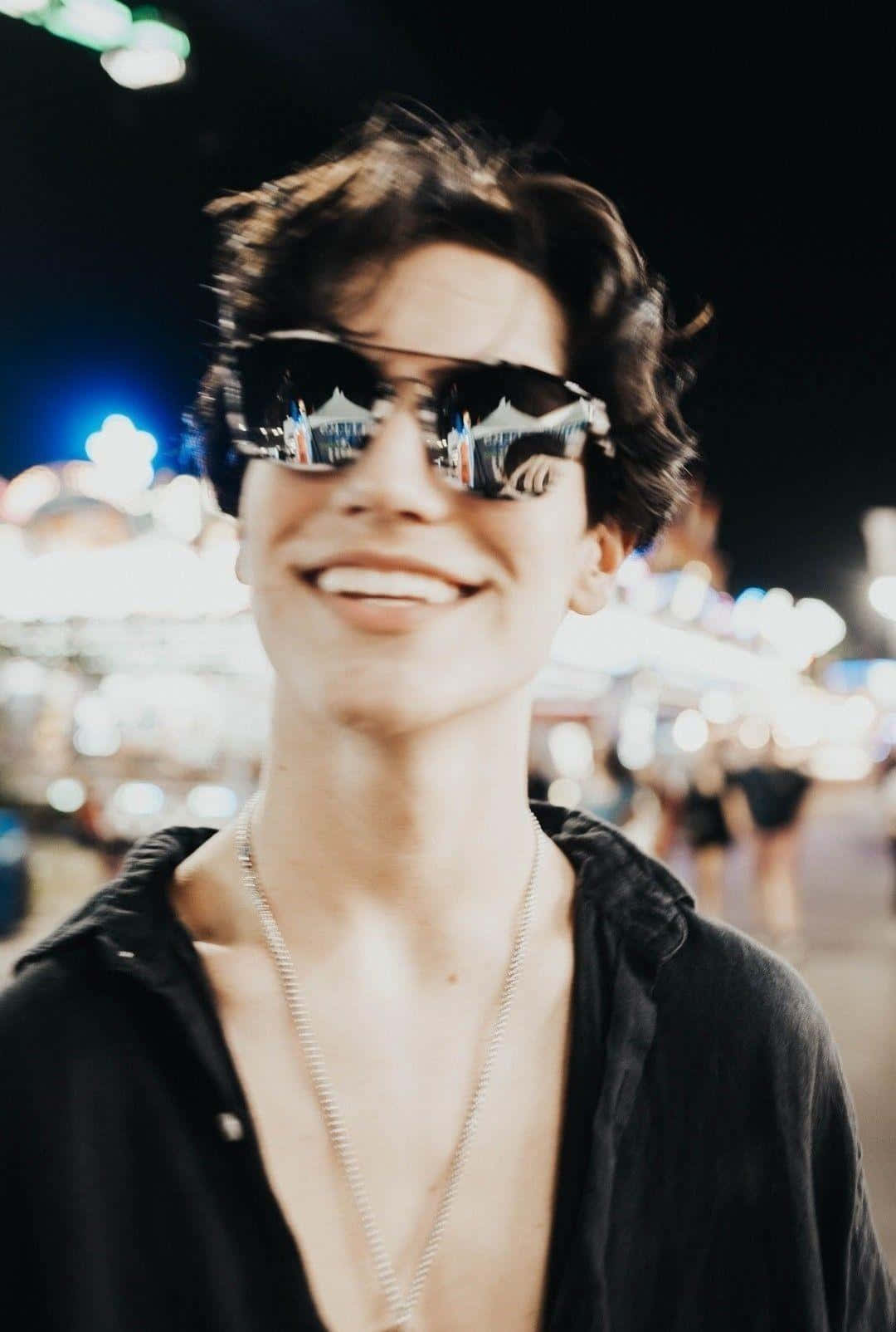 Chase Hudson Aviator Glasses And Unbuttoned Shirt