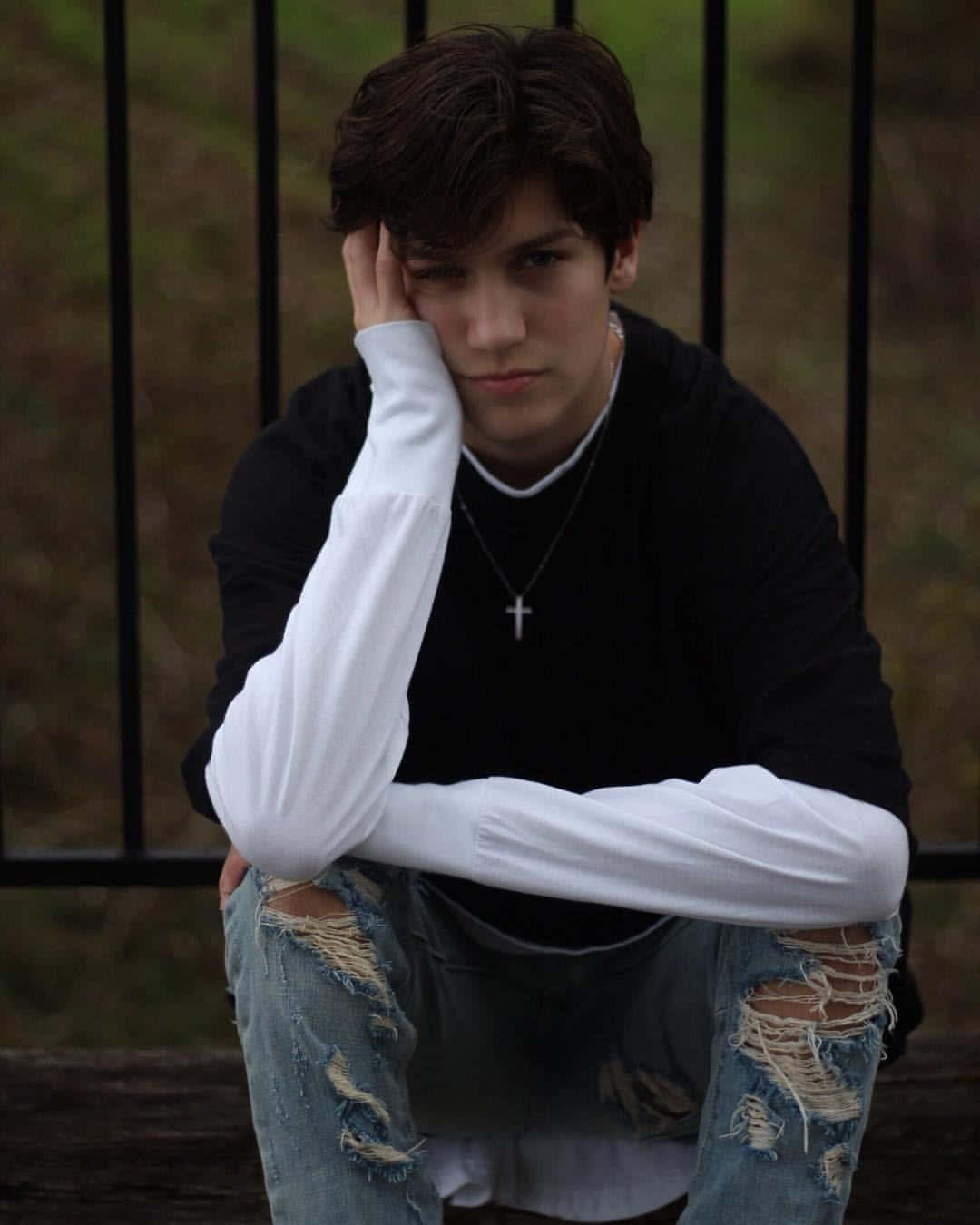 Chase Hudson Black And White Shirt Background