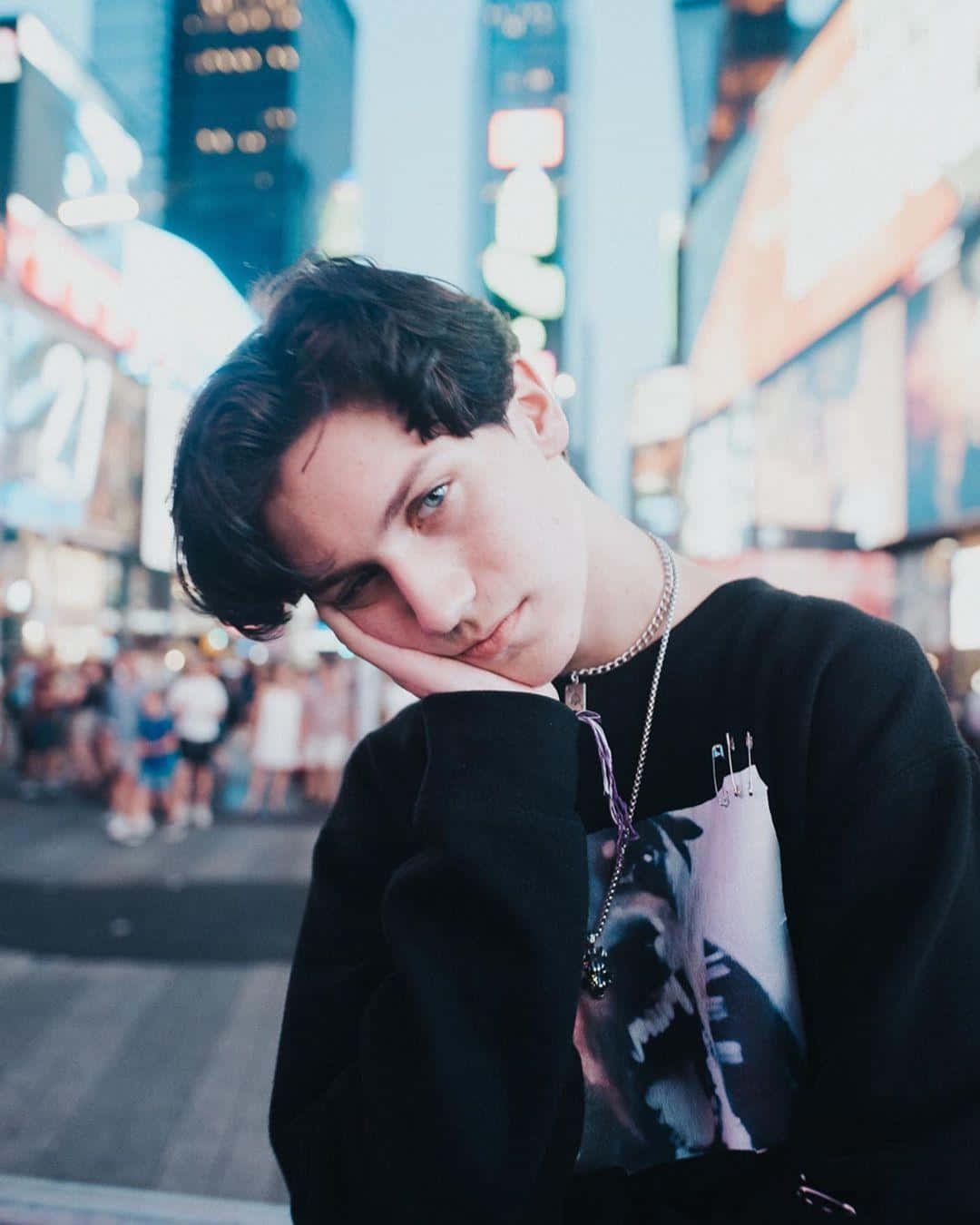 Chase Hudson Times Square Photoshoot Background