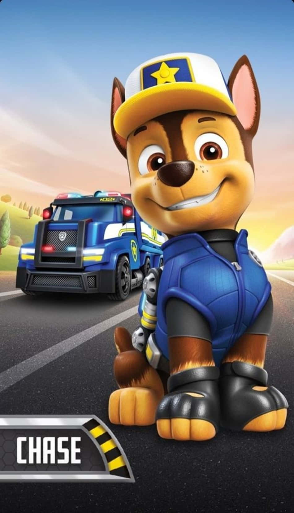 Chase Paw Patrol With Police Truck Background