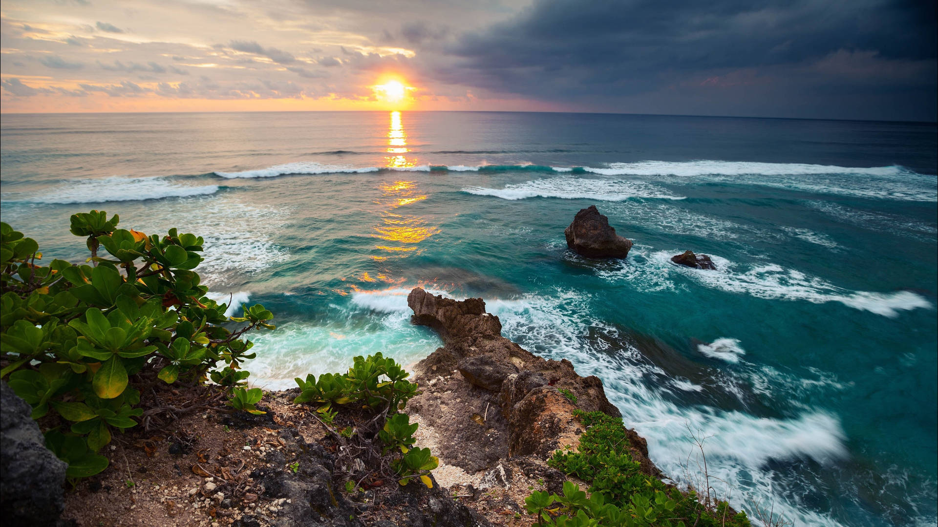 Chasing Sunsets At Bali Island Background
