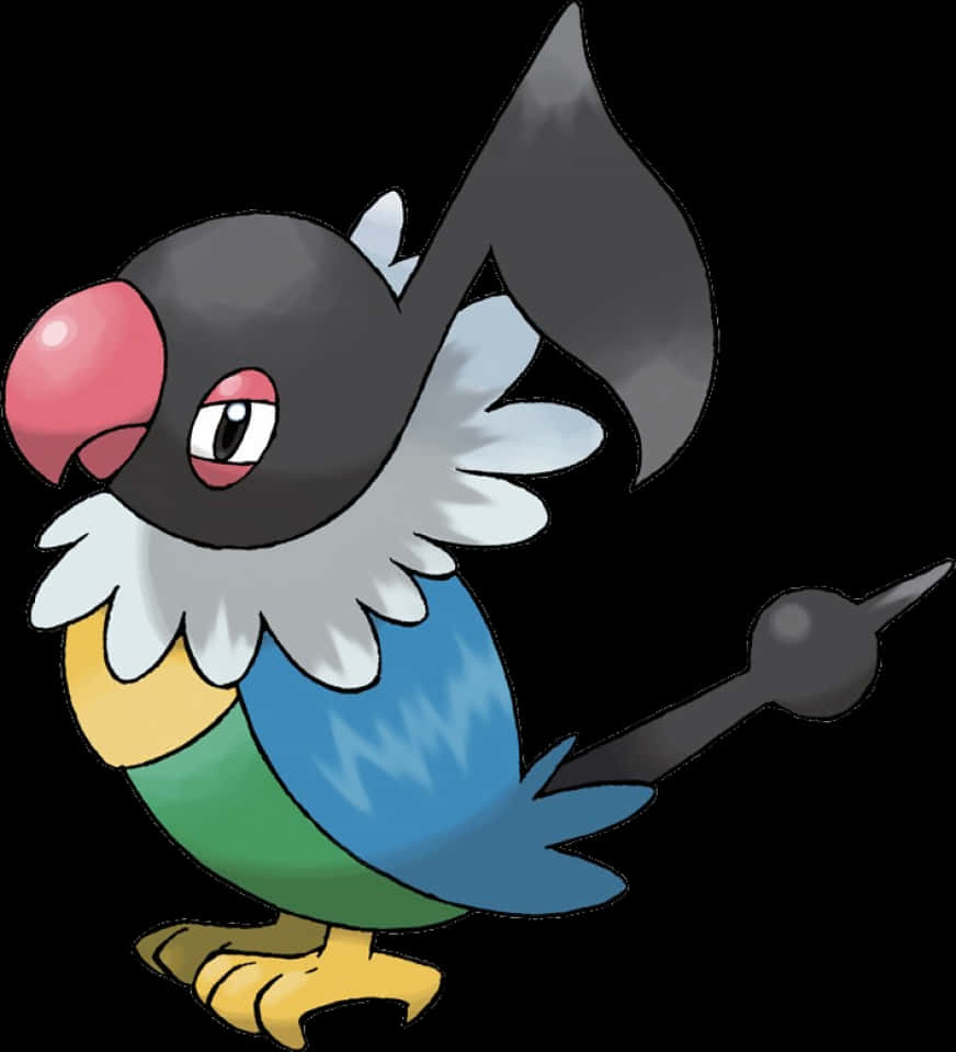 Chatot, The Music Note Pokémon, On A White Background Background