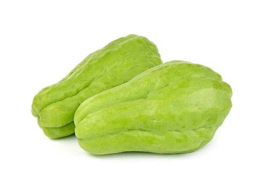 Chayote Veggies On White Background Background