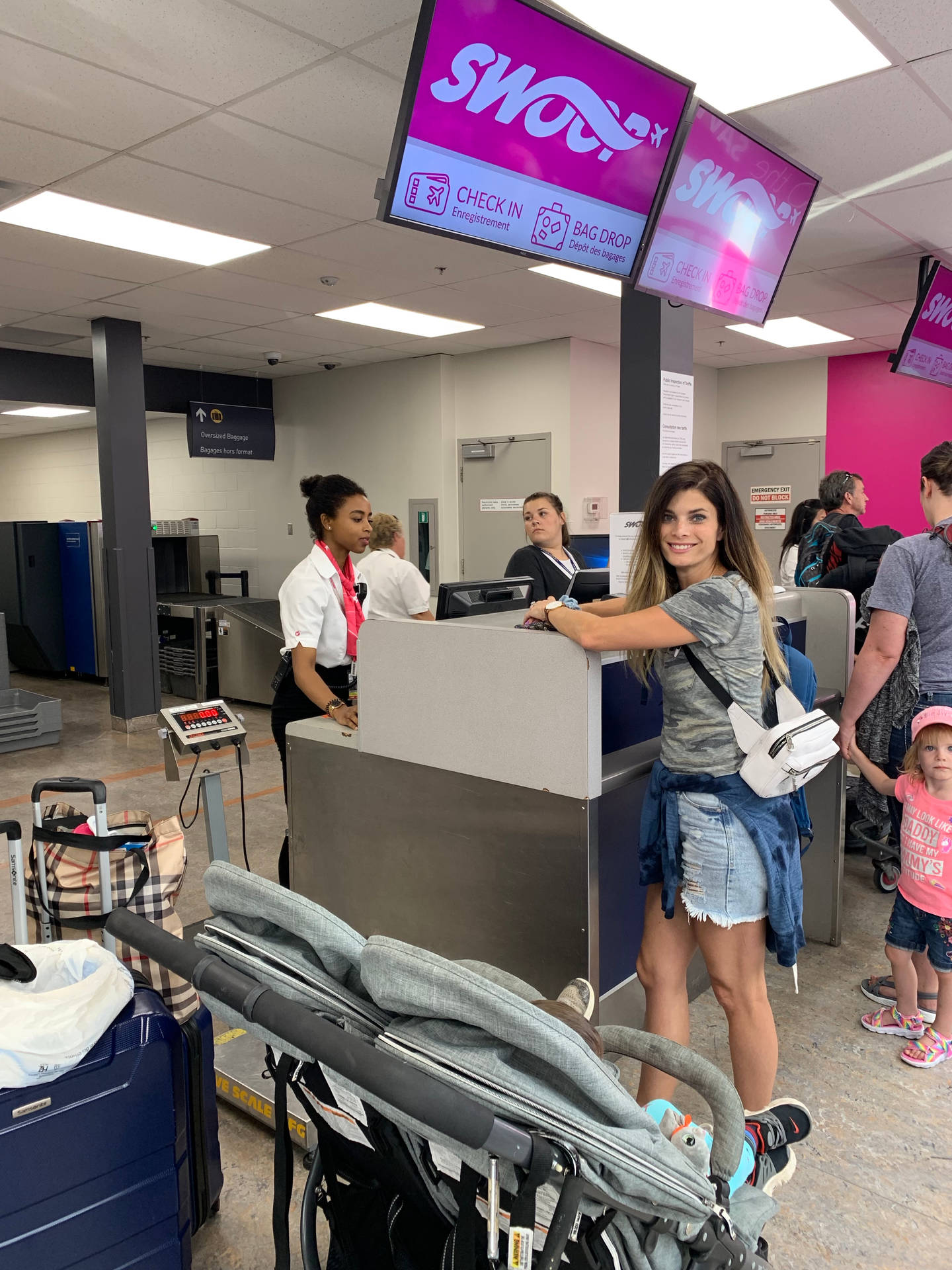 Check-in Line Of Swoop Airlines Background