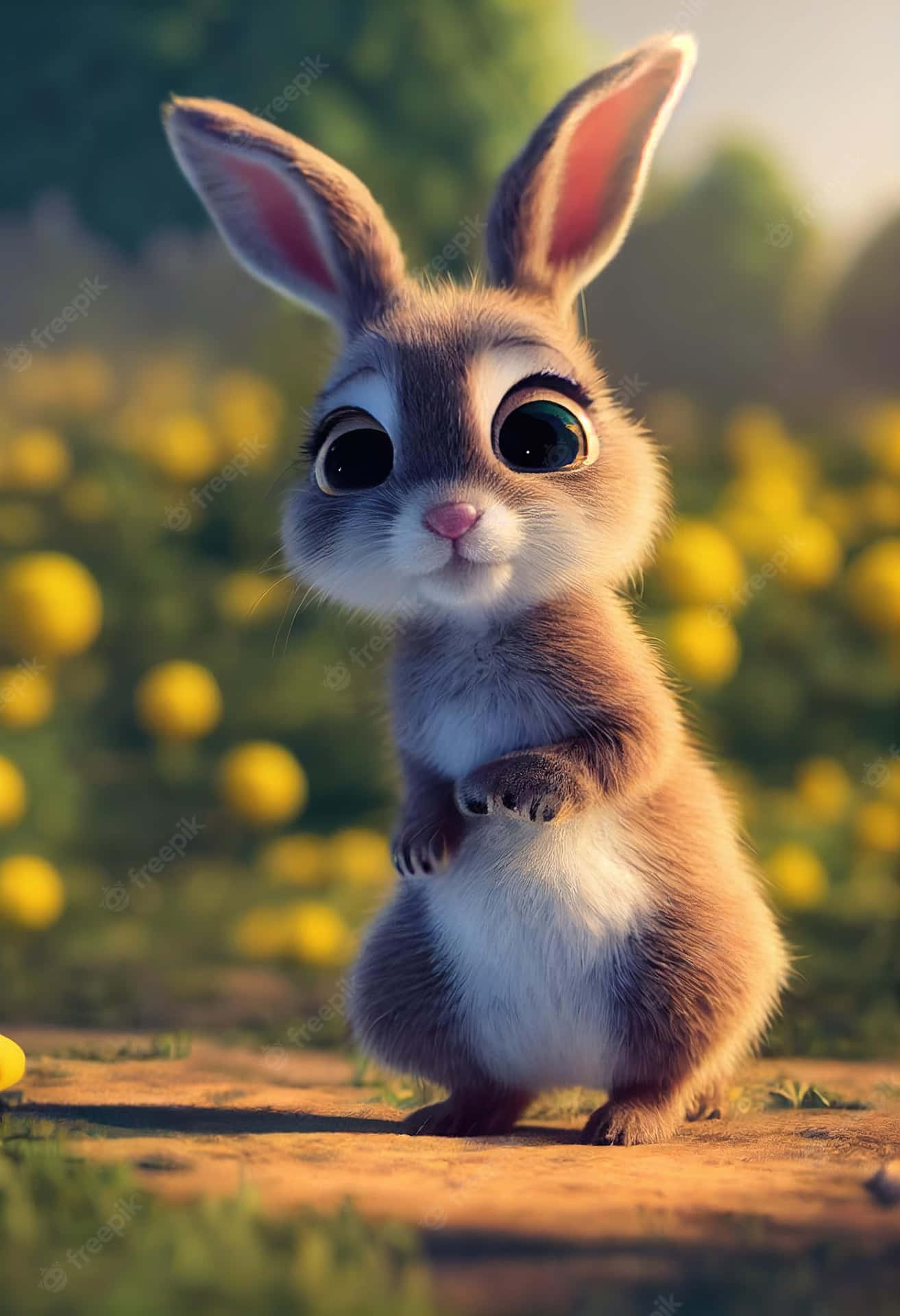 Check Out This Adorable Bunny Decorating A Cute Pink Iphone Background