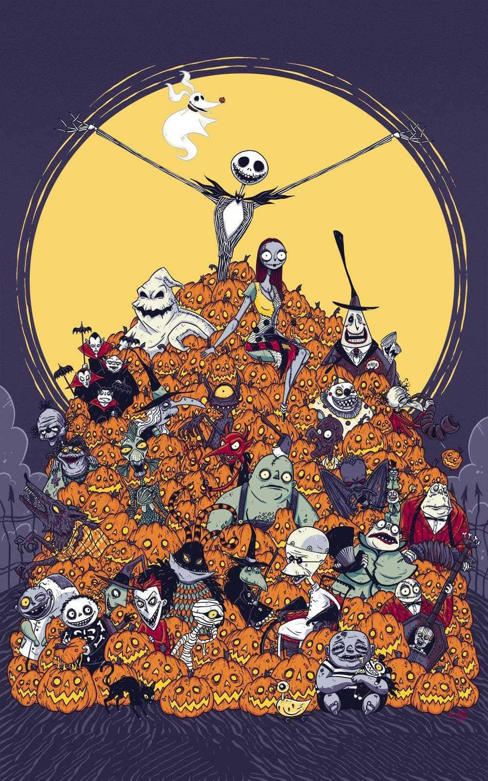 Check Out This Festive Nightmare Before Christmas Phone! Background