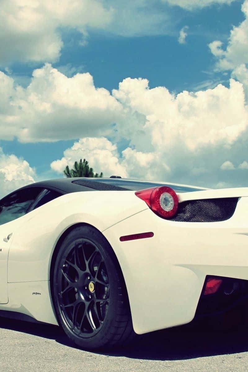 Check Out This Stylish White Ferrari Iphone. Background