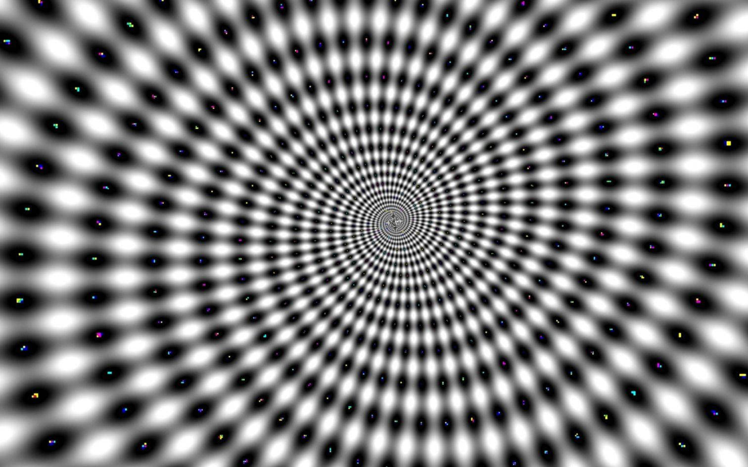Checked Spiral Illusion Background