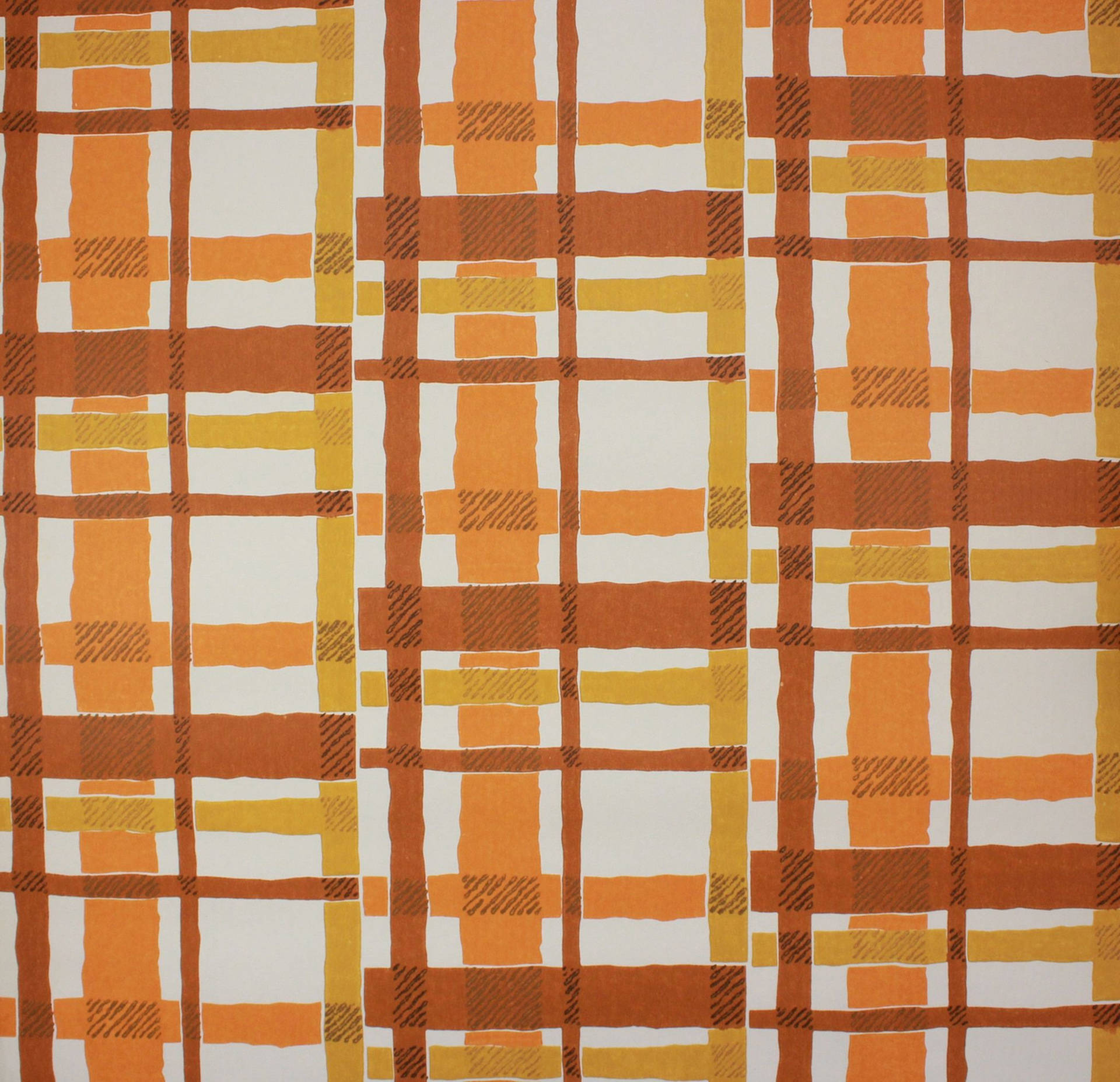 Checkered Orange And Tan Aesthetic Background