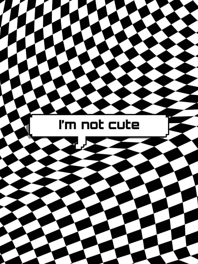 Checkered Pattern In Black And White With Text Bubble Background