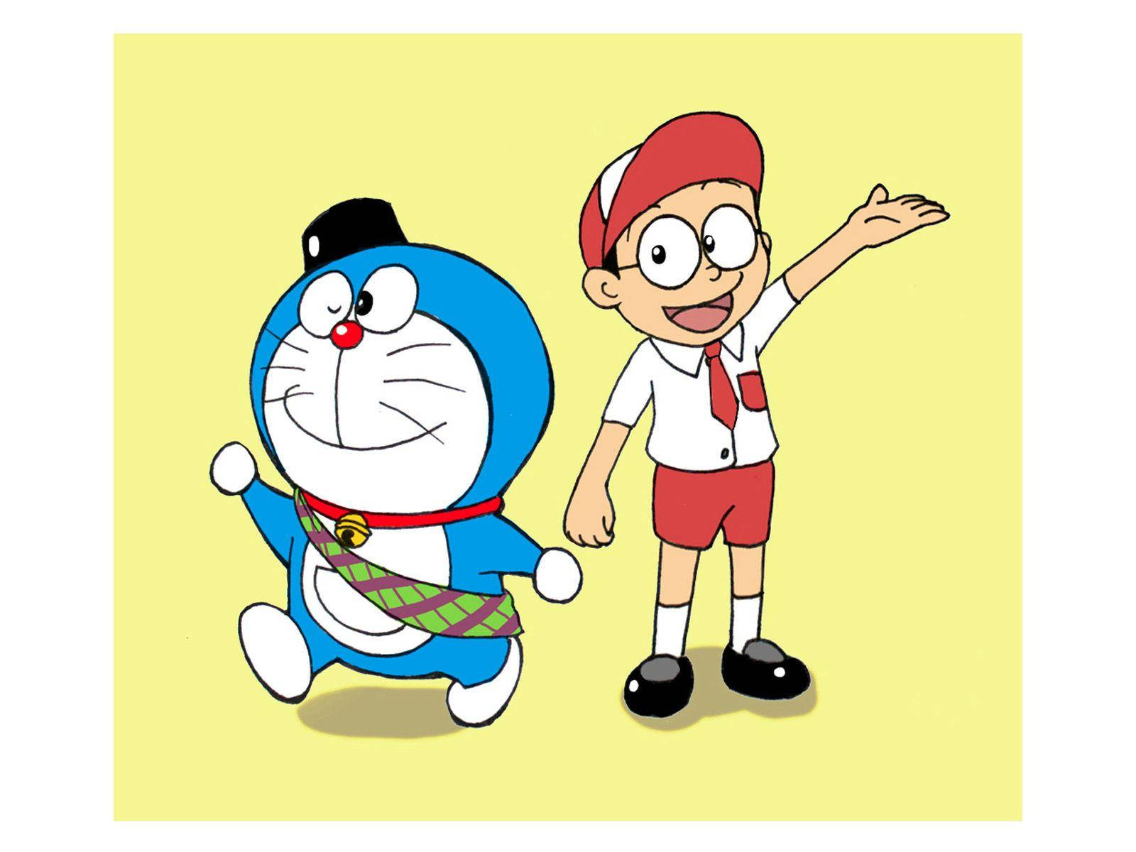 Cheerful Doraemon And Nobita