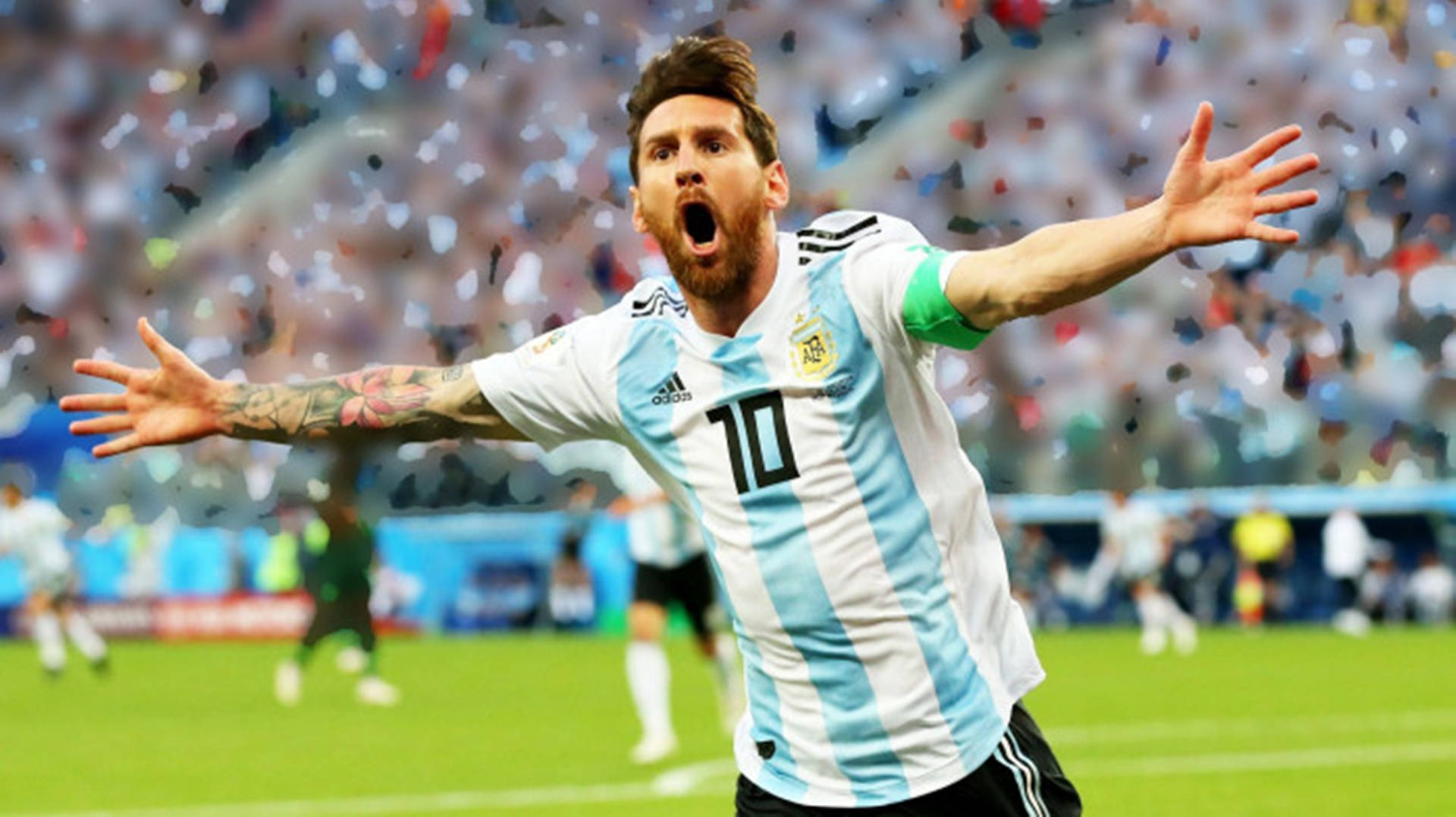 Cheerful Messi Argentina Background