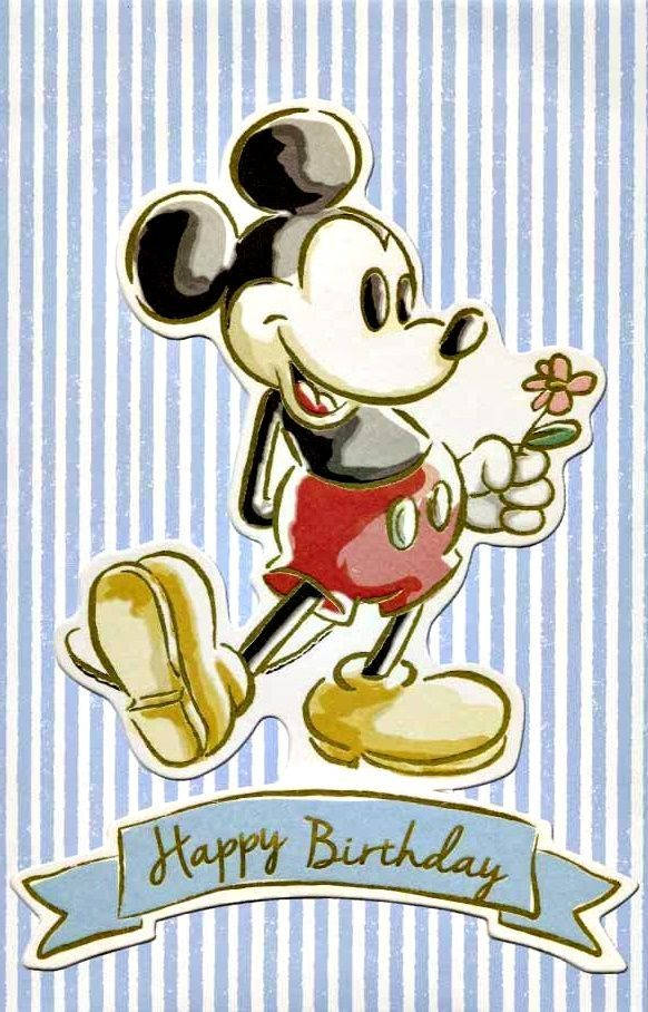 Cheerful Mickey Mouse Celebrating Birthday Background