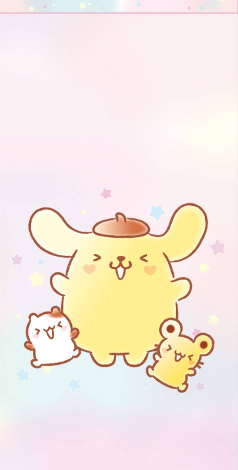 Cheerful Pompompurin And Friends Background