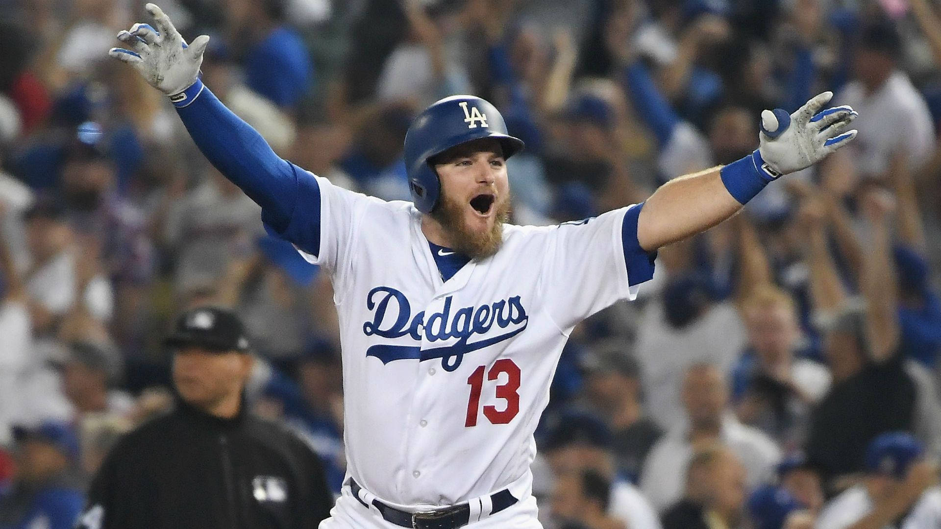 Cheering Max Muncy Background