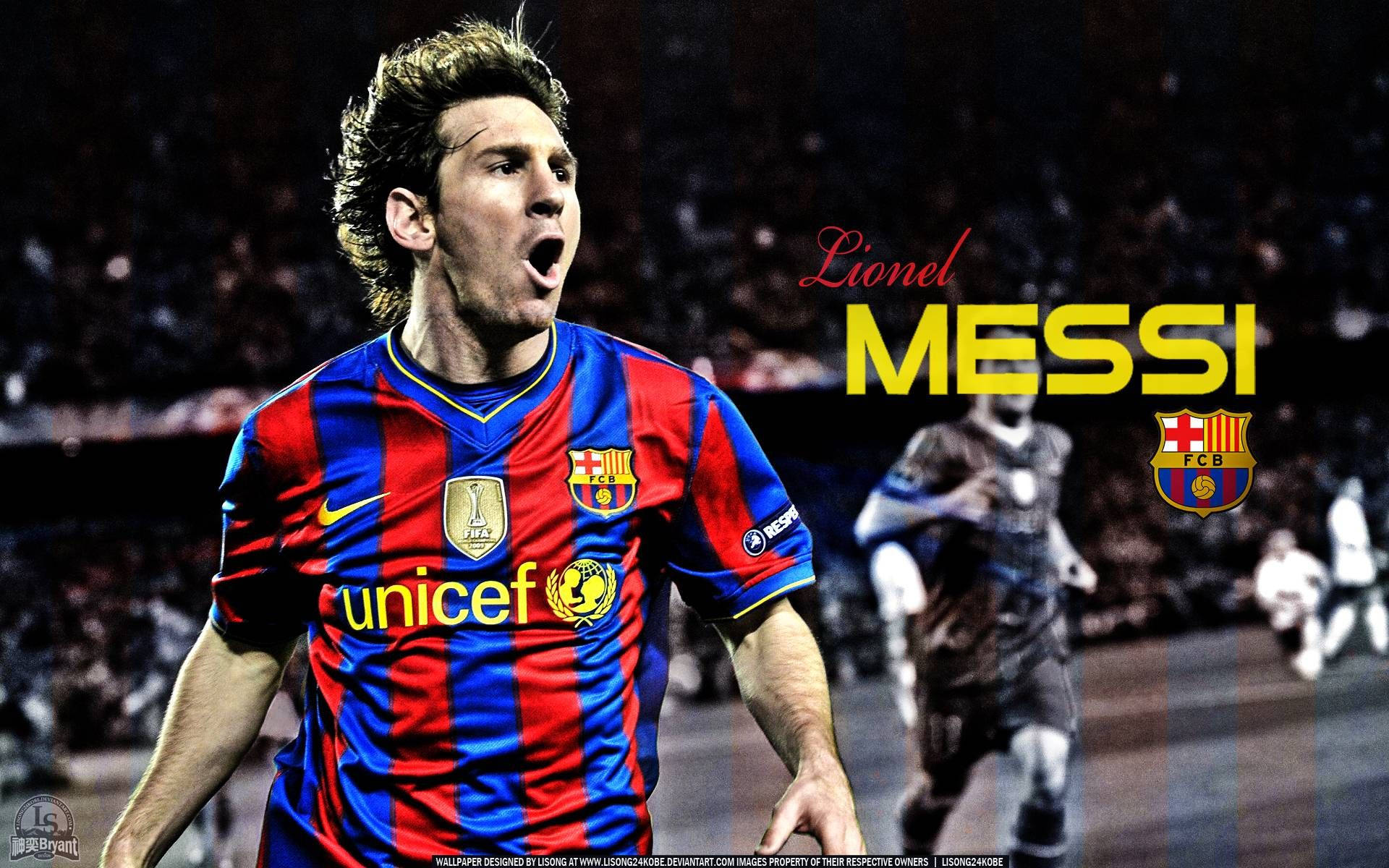 Cheering Messi Fcb Unicef Background