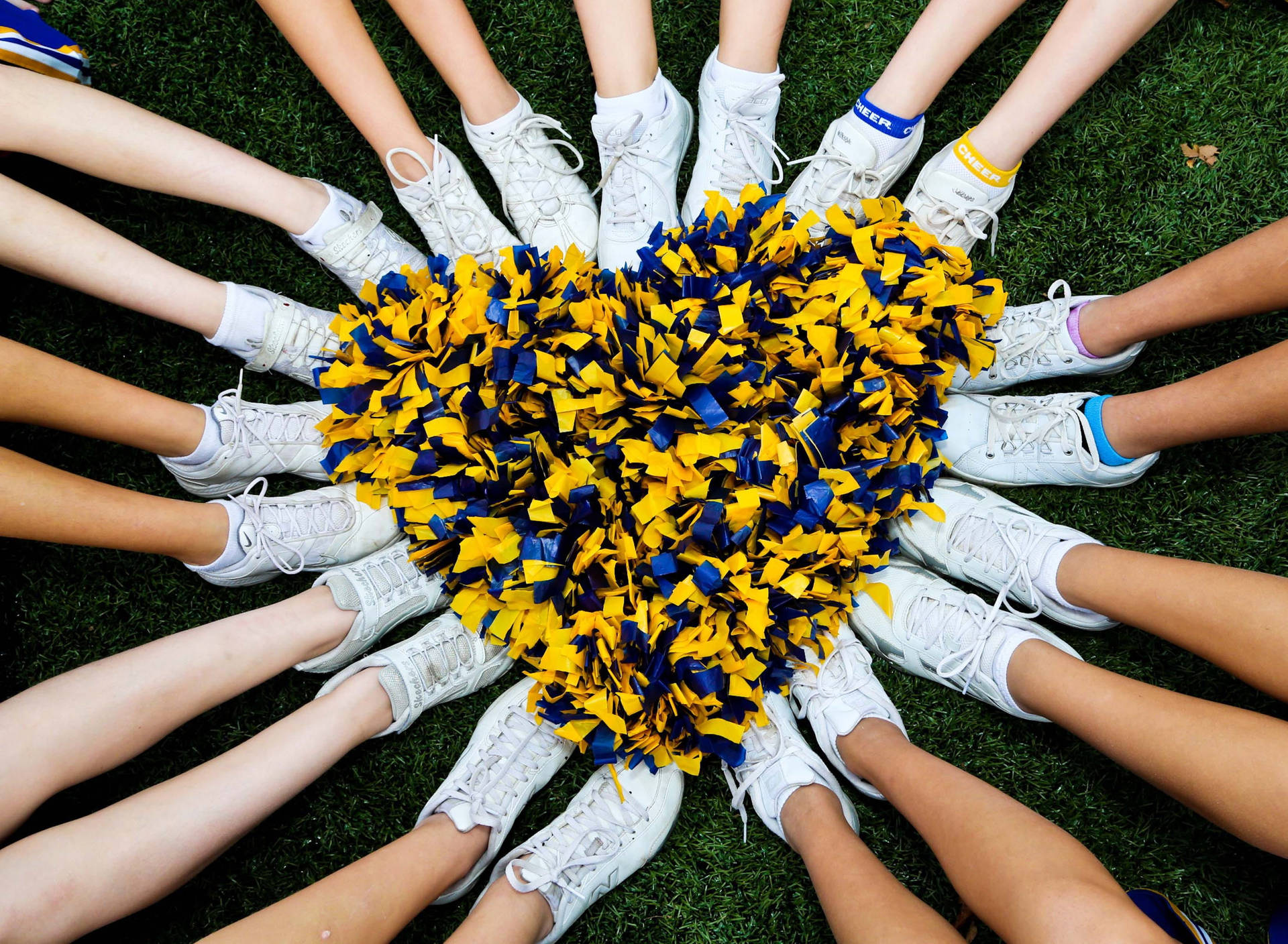 Cheerleader Shoes Forming A Heart Background