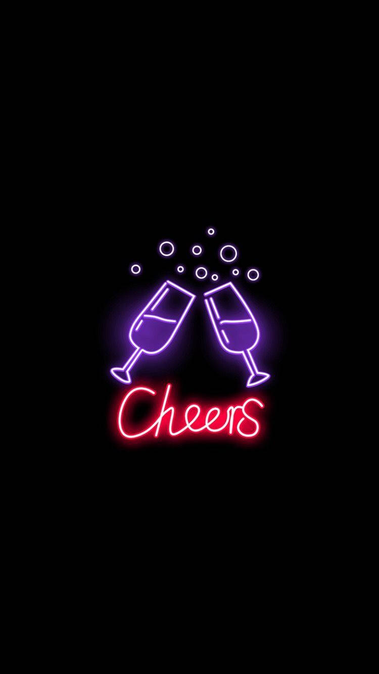 Cheers Black Neon Aesthetic