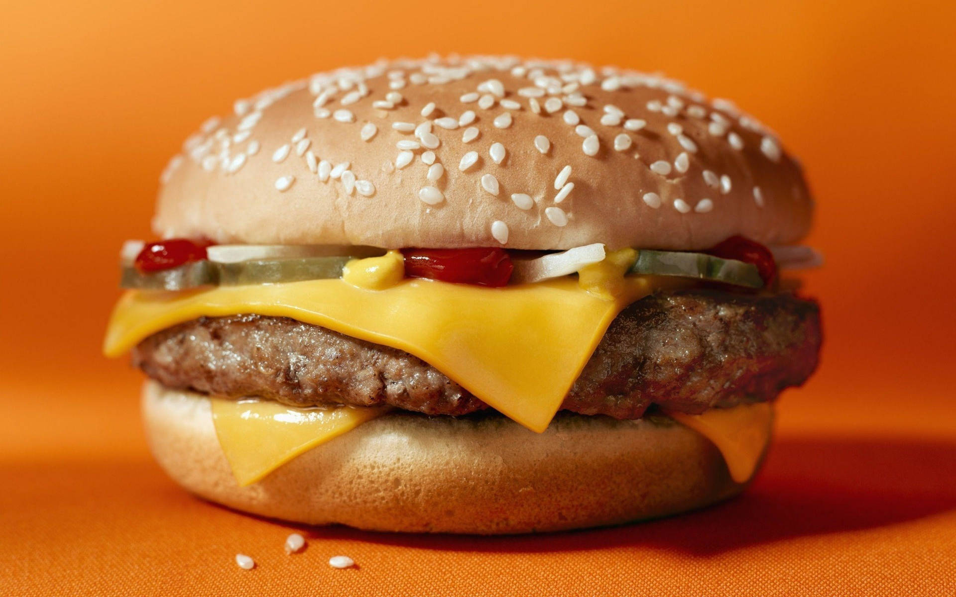 Cheesy Cheeseburger With Sesame Seeds