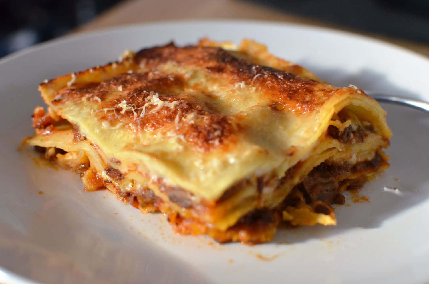 Cheesy Topped Lasagna Alla Bolognese Background