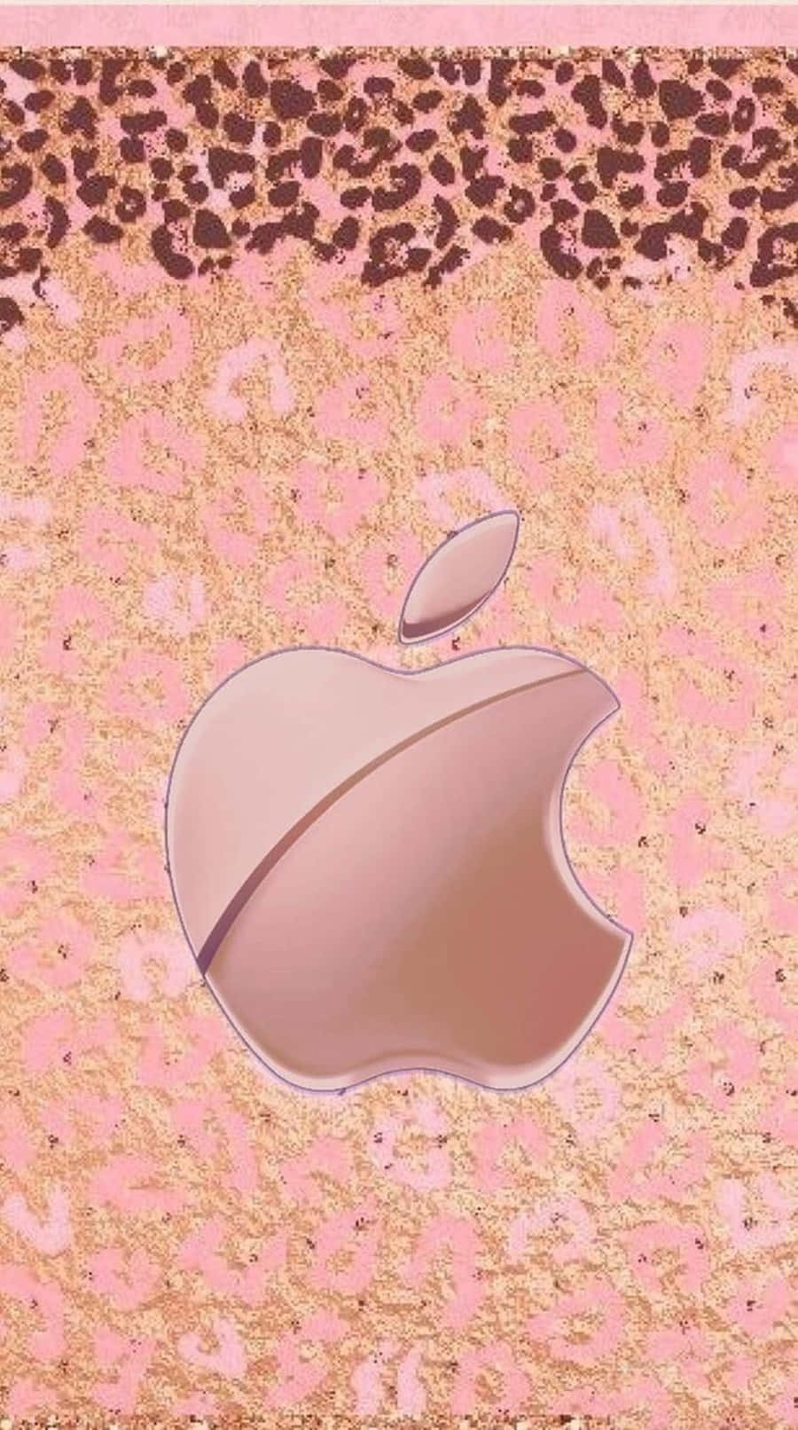Cheetah Print Rose Gold Apple Background