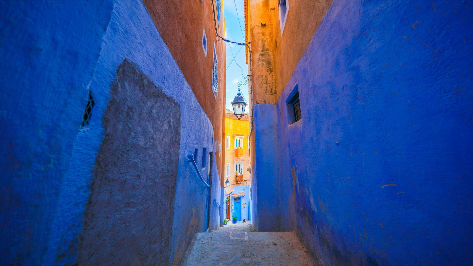 Chefchaouen Blue City Morocco Background
