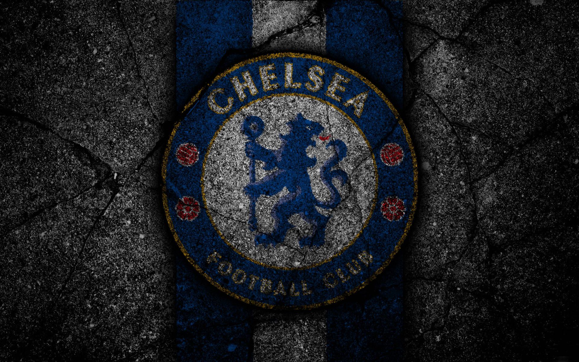 Chelsea Fc Badge On Pavement Background