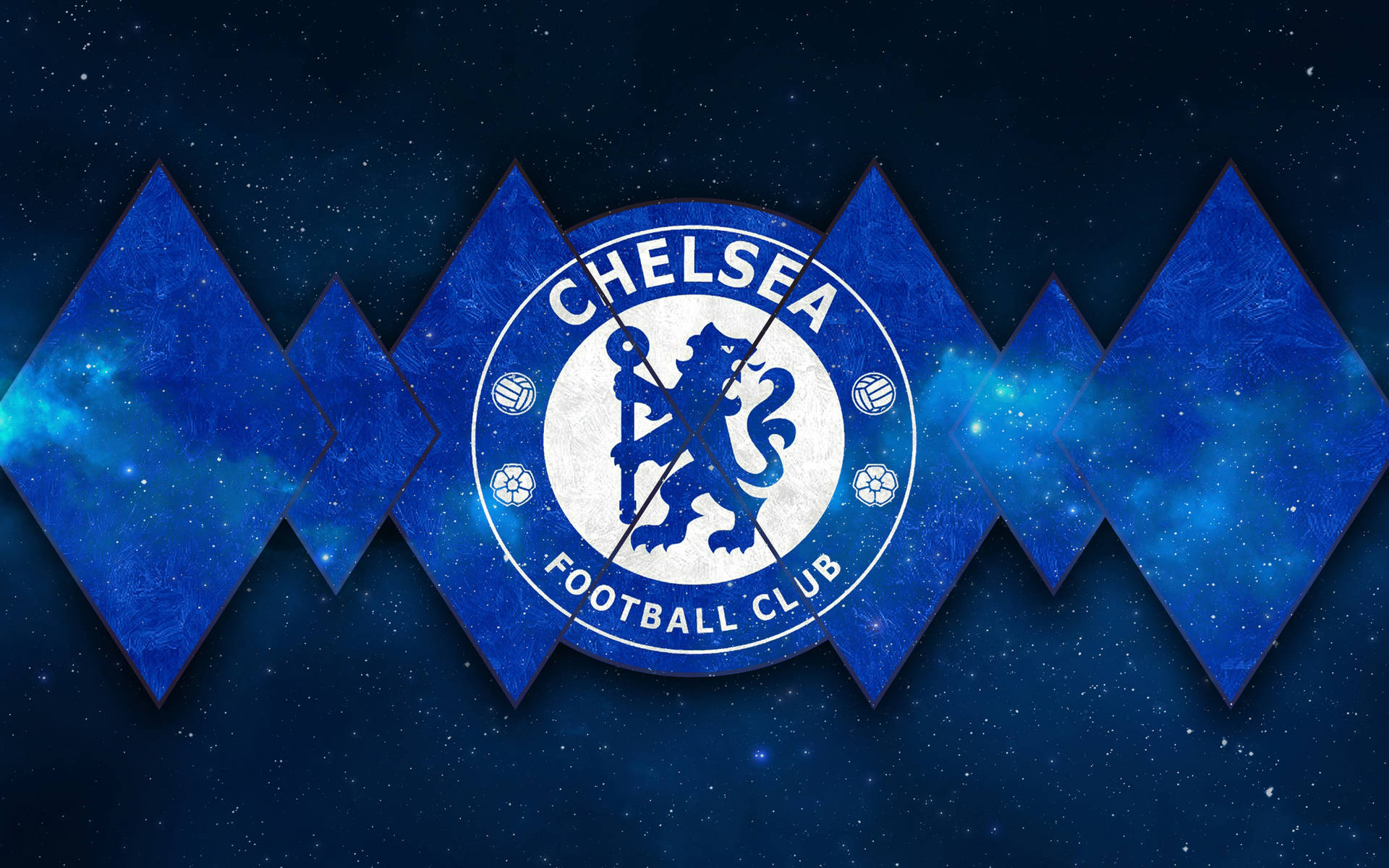 Chelsea Fc Logo In Diamond Patterns Background