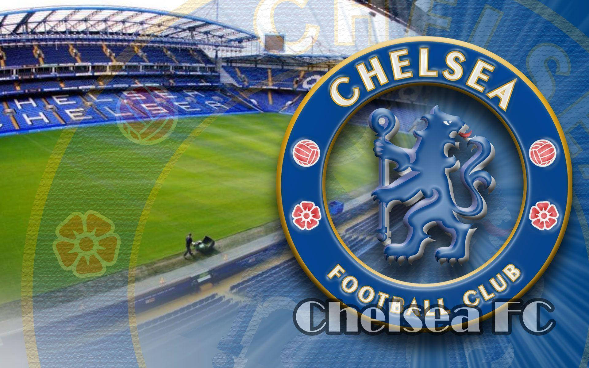 Chelsea Fc Logo In Stamford Bridge Background