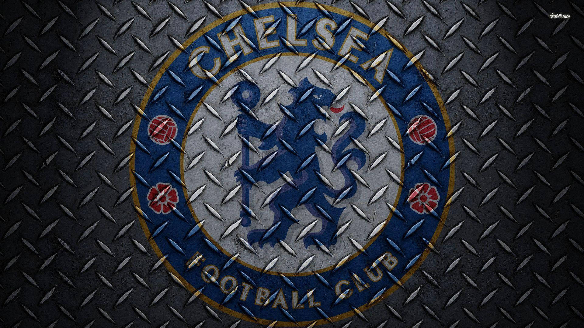 Chelsea Fc Logo Metal Texture Background