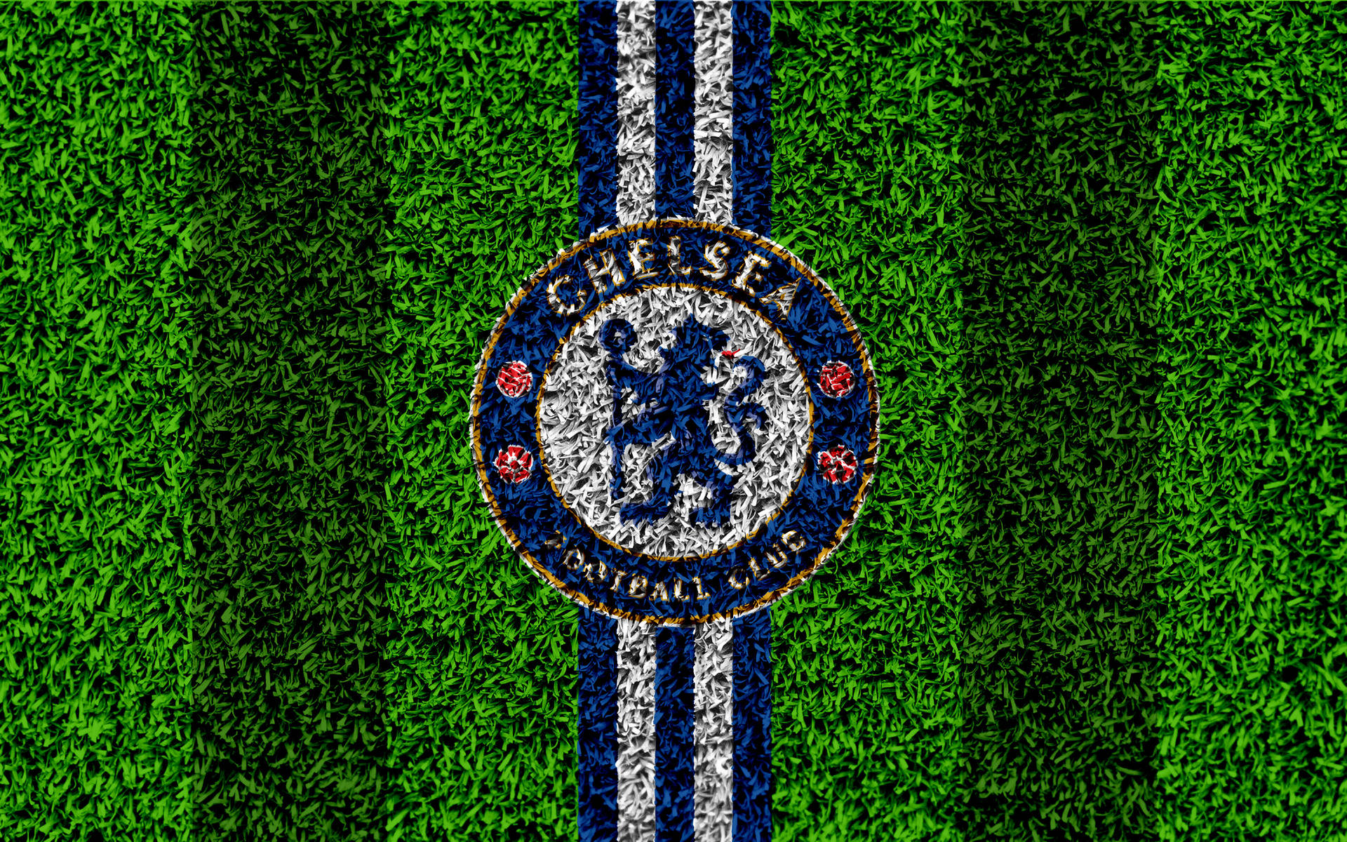 Chelsea Fc Logo On Grass Background
