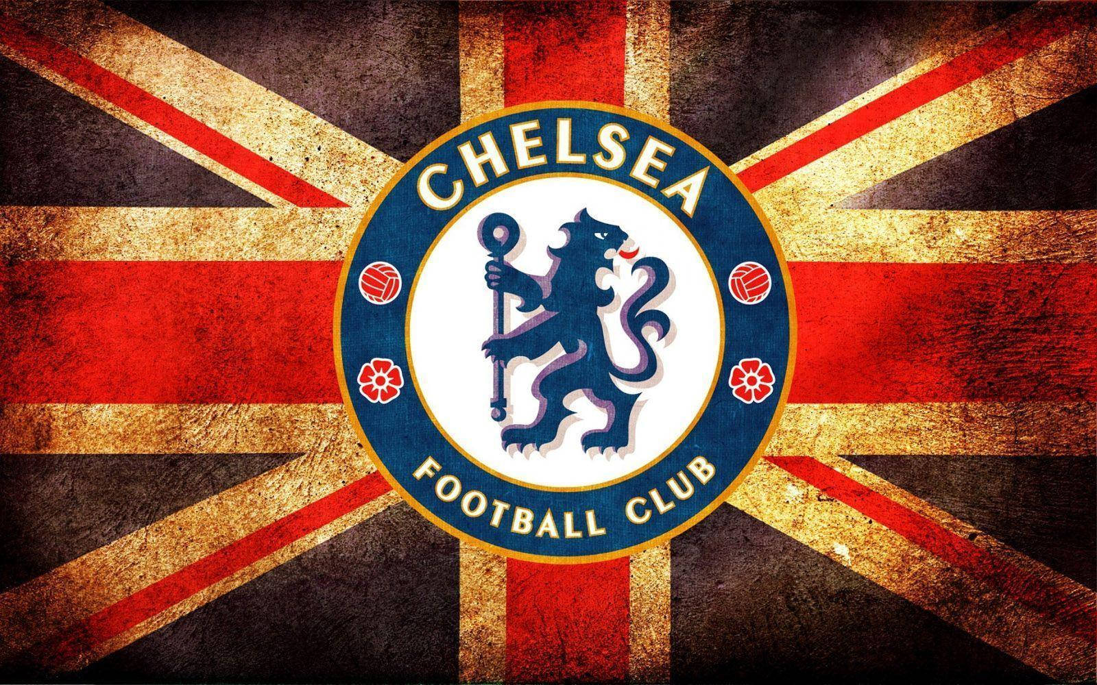 Chelsea Fc Logo With Uk Flag Background