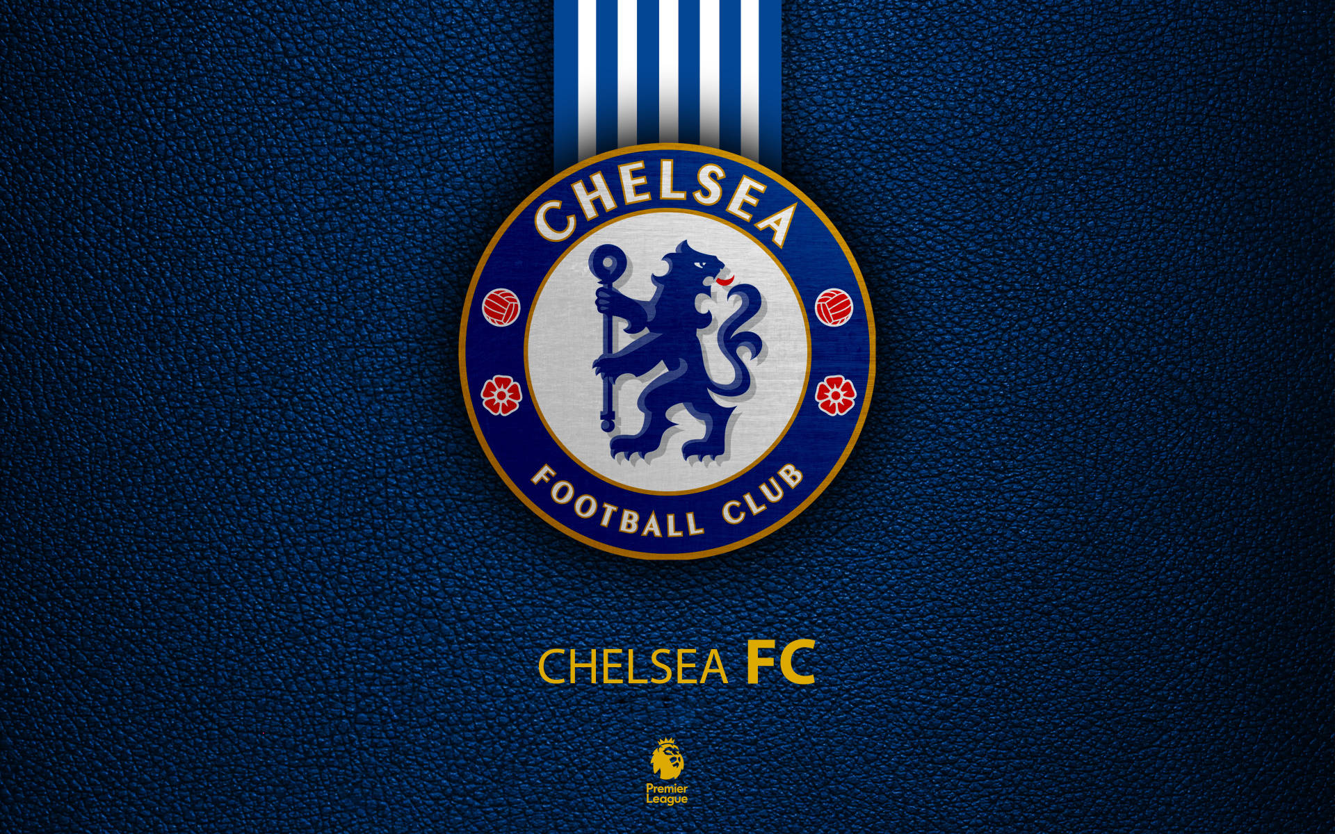 Chelsea Fc On Blue Leather