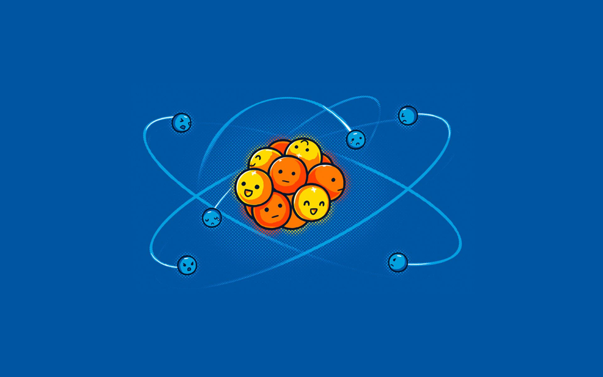 Chemistry Cute Sad Protons Background