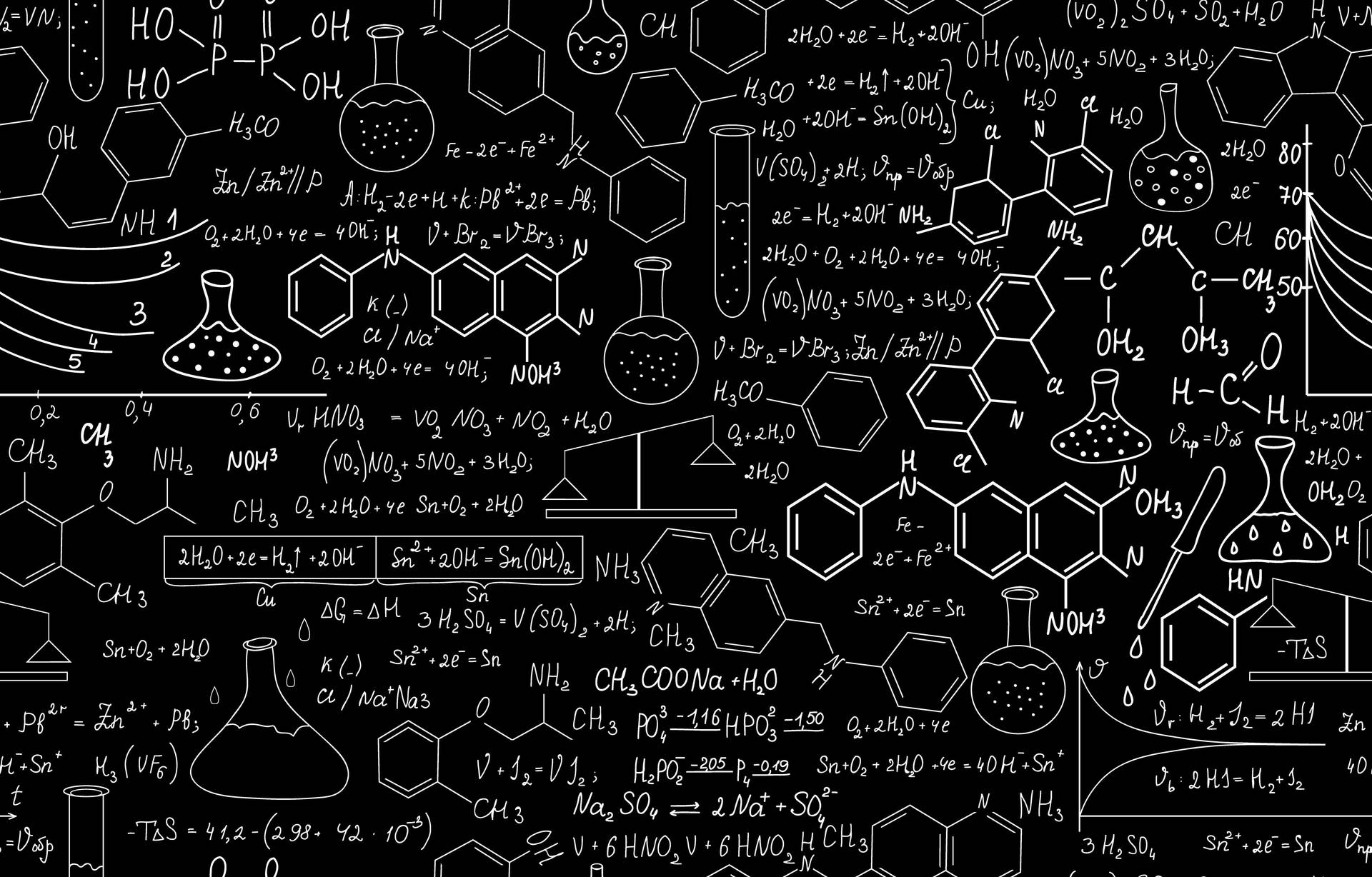 Chemistry Equation On Blackboard Background