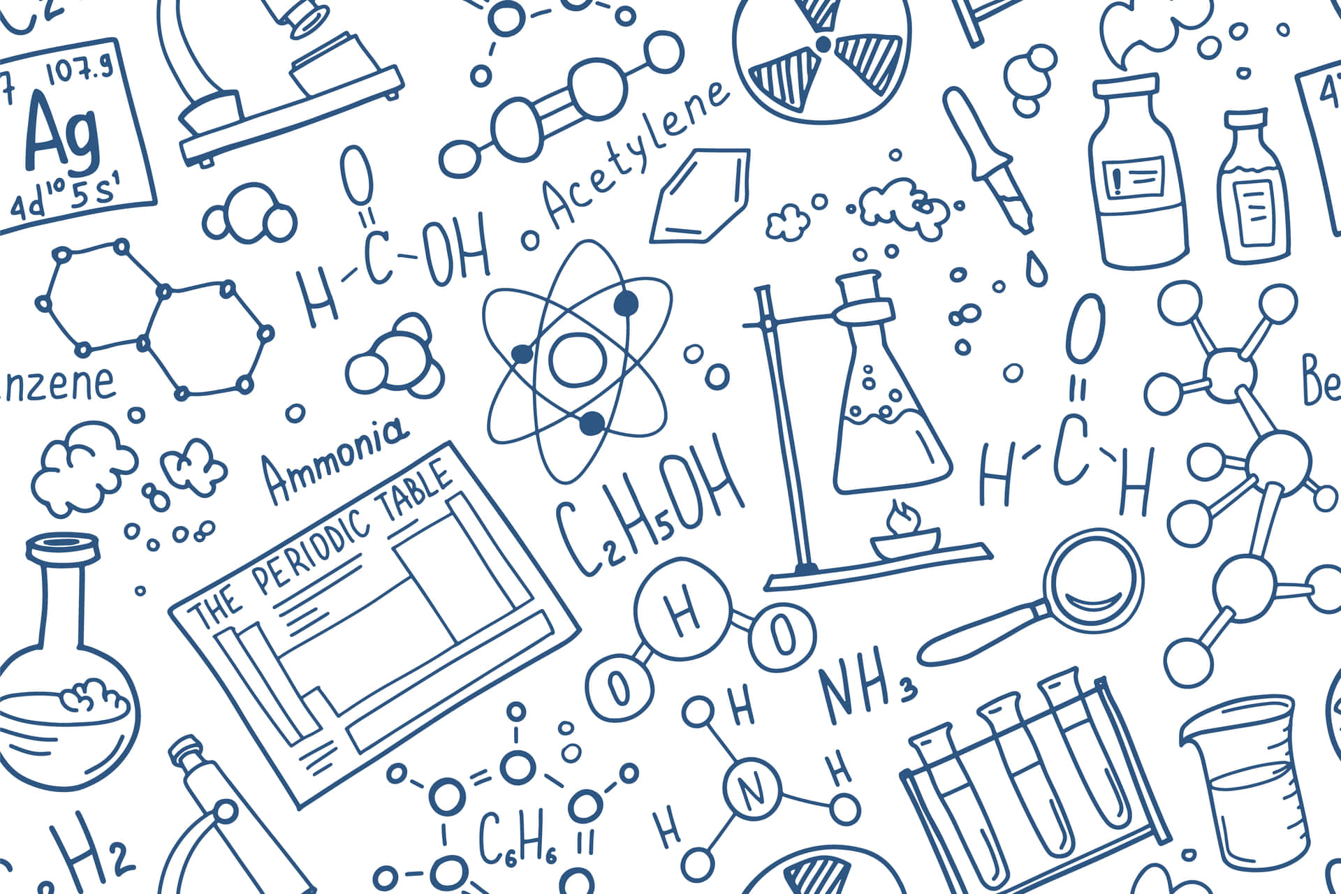 Chemistry Subject Doodle Desktop Background