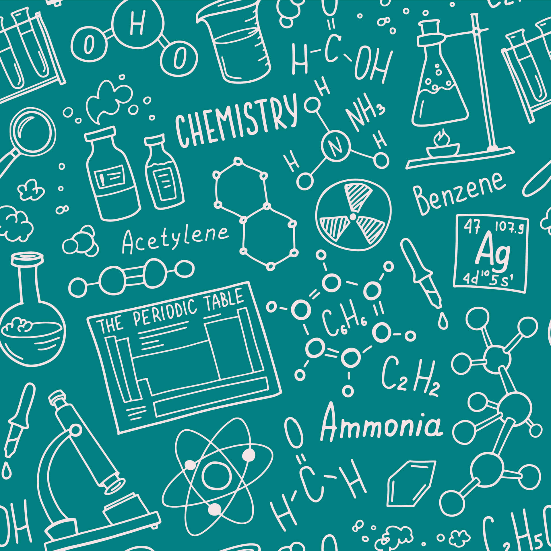 Chemistry Subject Doodle Background