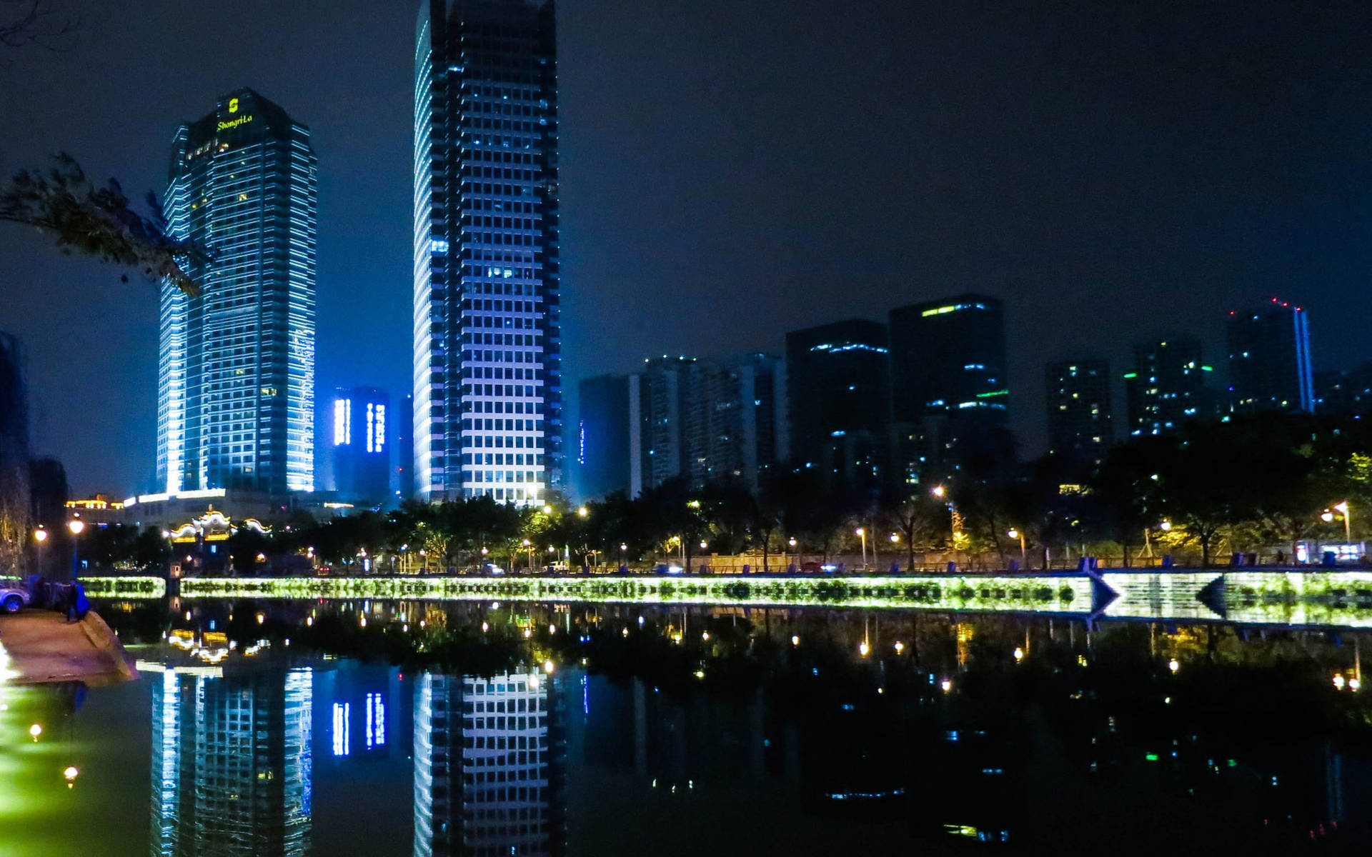 Chengdu At Night Background