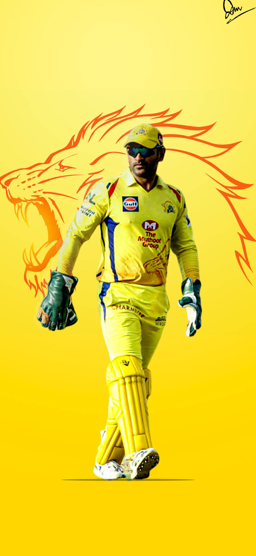 Chennai Super Kings Dhoni Lion Background