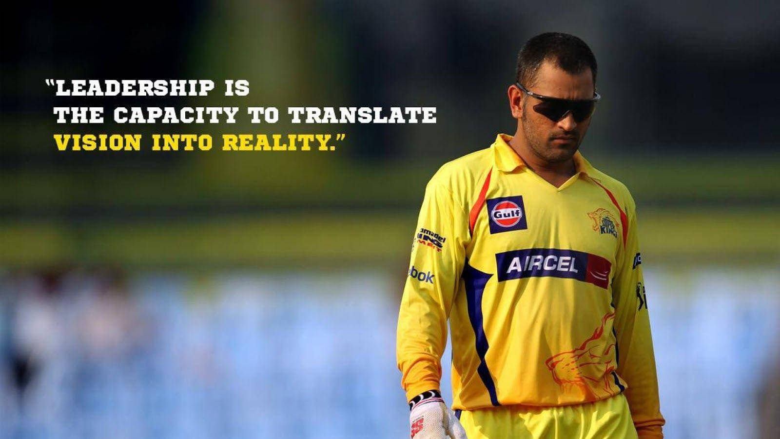 Chennai Super Kings Dhoni Quote Background