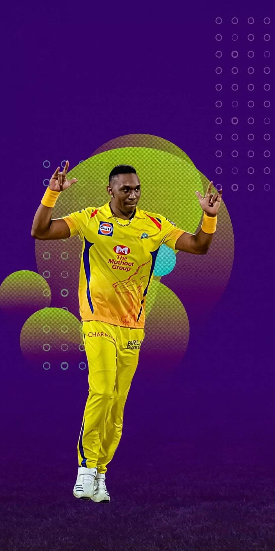 Chennai Super Kings Dwayne Purple Background