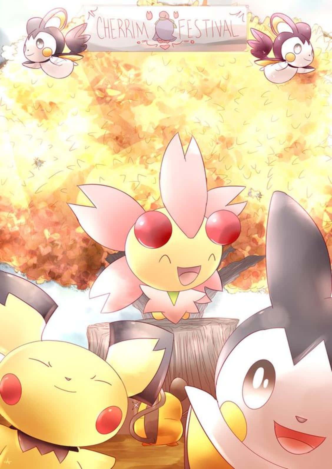 Cherrim Pikachu And Emolga